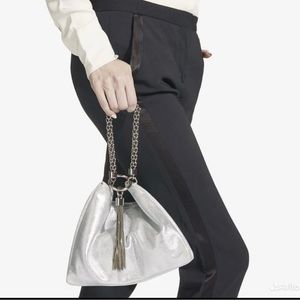 Jimmy Choo Callie Metallic leather clutch